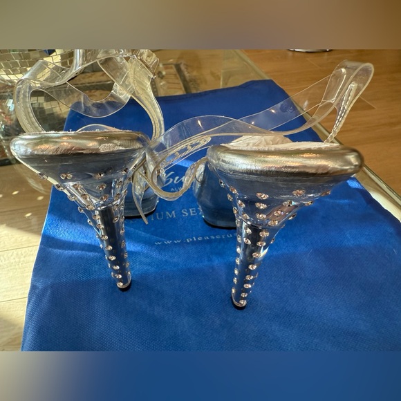 Fabulicious Transparent Open Toe High Heel Dress Sandal with Crystal Sparkles - Picture 6 of 6
